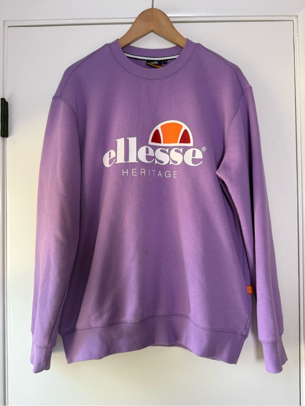 Ellesse Heritage Crew Neck Sweatshirt Lavender Purple Comfy Athleisure Preppy